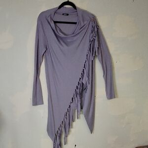 Grey Fringe Cardigan